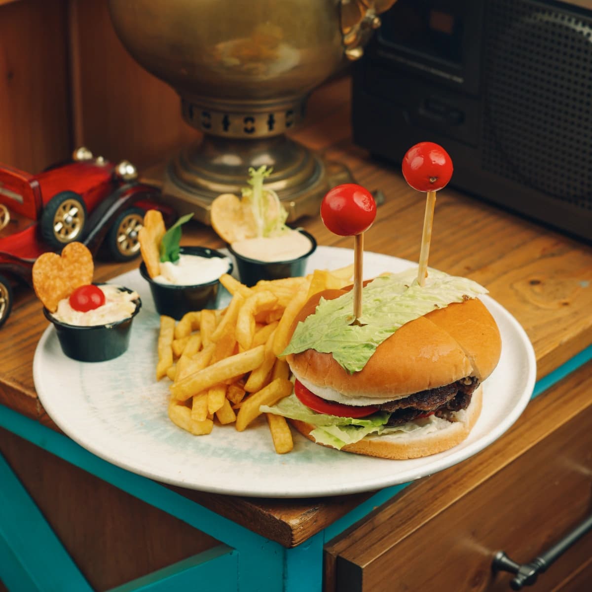 طبق بركر اللحم